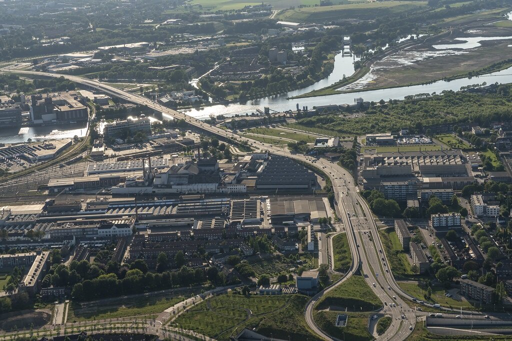 Noorderbrugtracé vanuit de lucht (2019) - foto Aron Nijs